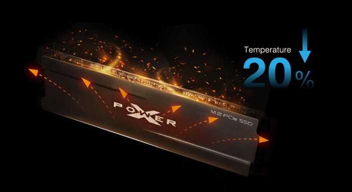 Silicon Power XD80 PCIe Gen3x4 M.2 SSD has 20 percent less heat