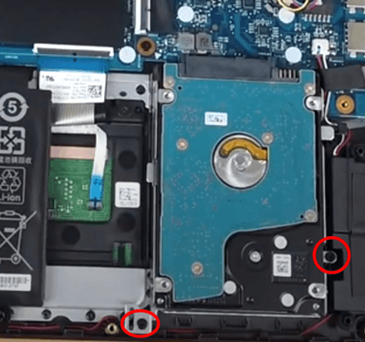 remove the hard drive main screws