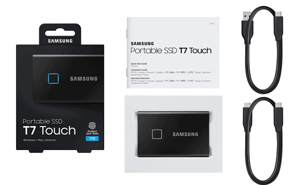 samsung t7 touch ssd box components