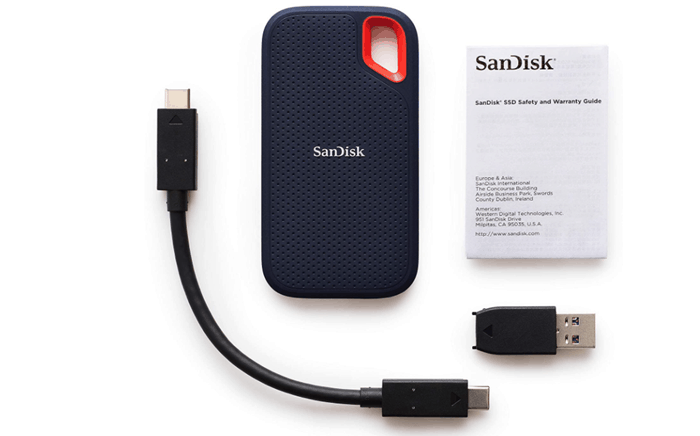 sandisk extreme external ssd box content