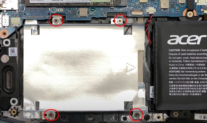 open sata HDD/SSD bracket screws