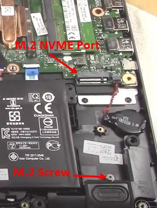 m.2 nvme port and screw